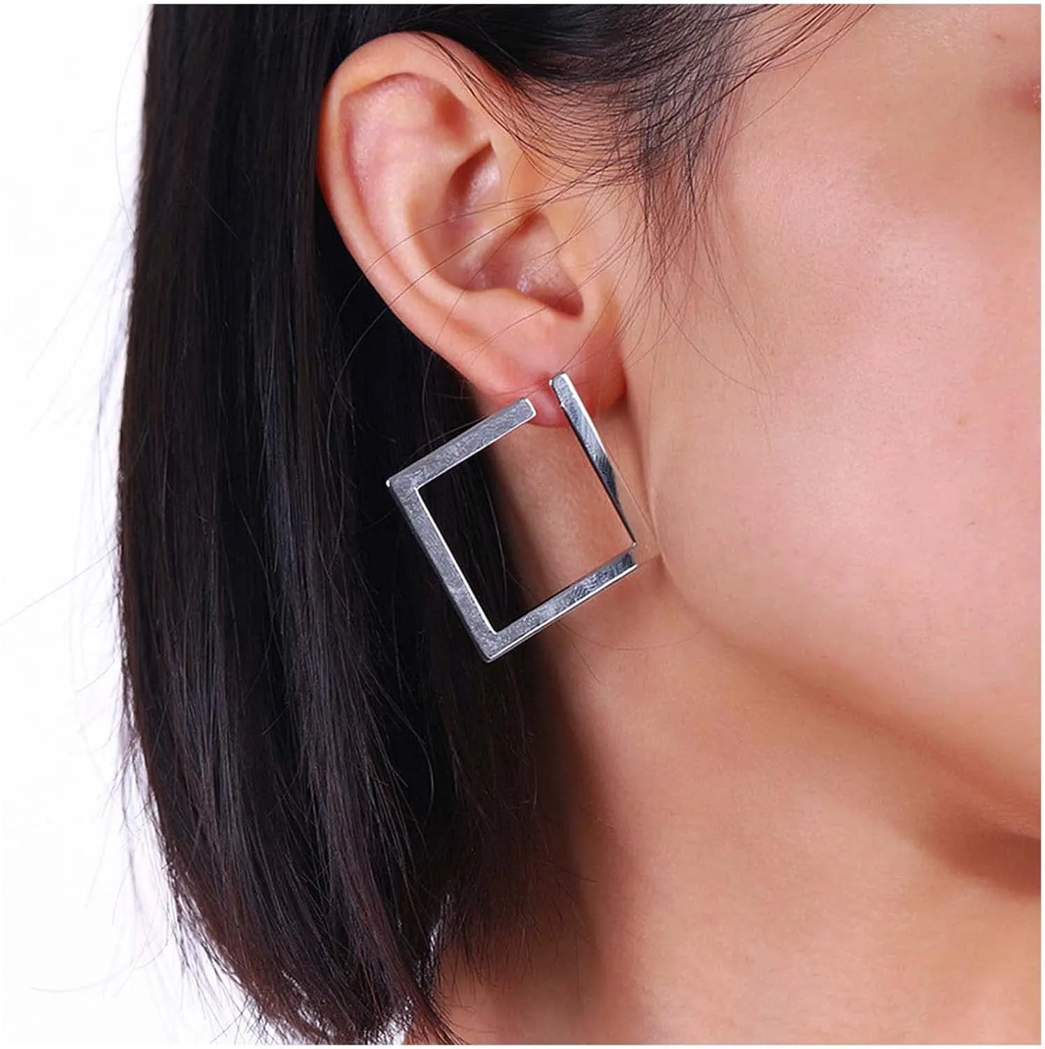 W WEILIRIAN Vintage Square Earrings for Women Hollow Square Earrings Gold Square Stud Earrings Geometric Square Dangle Earrings for Girls Gifts