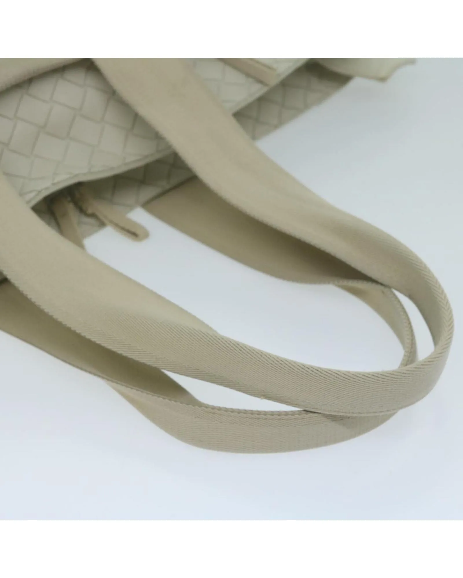 White Leather Scorpito Tote Bag with Intrecciato Weave Detailing