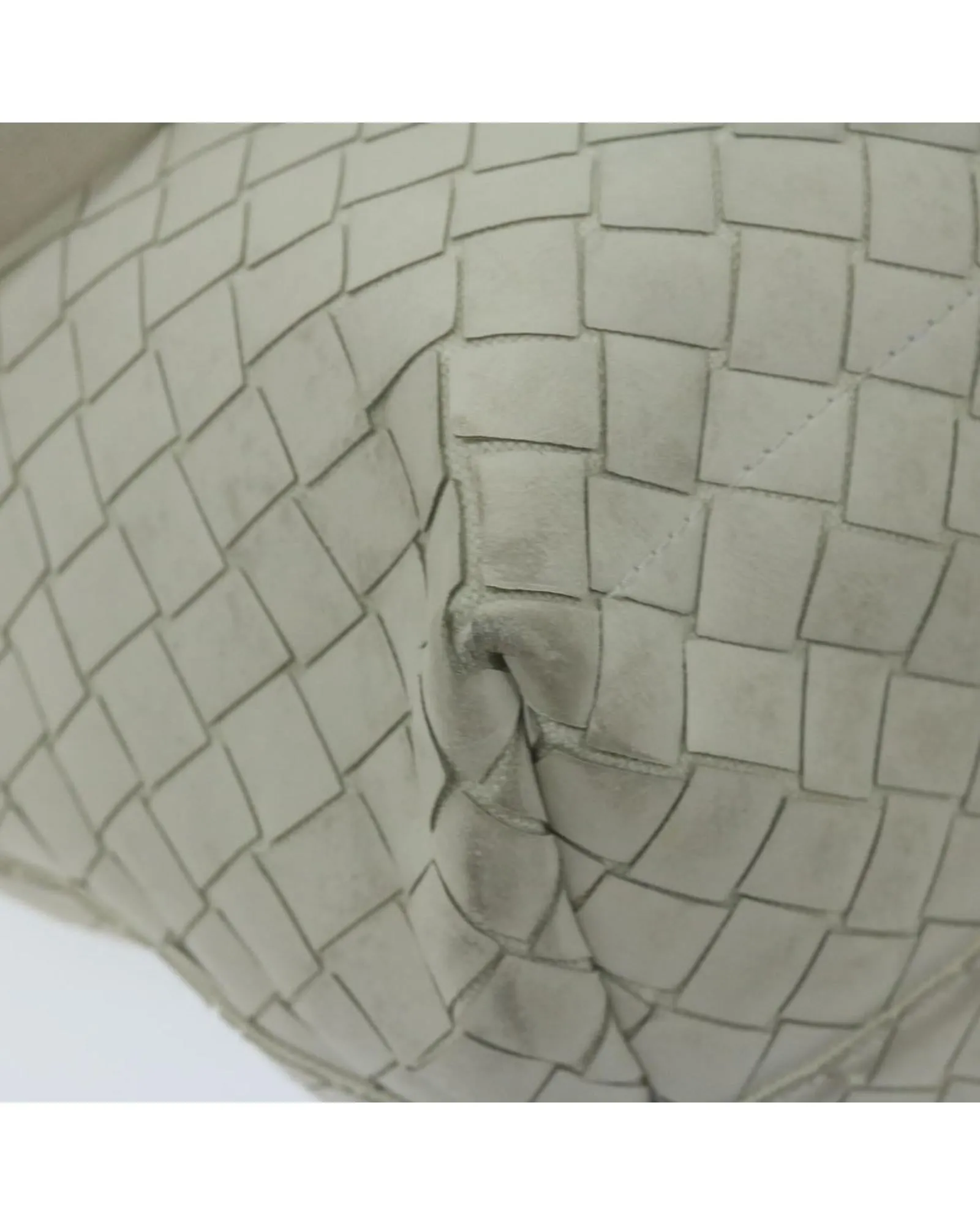 White Leather Scorpito Tote Bag with Intrecciato Weave Detailing