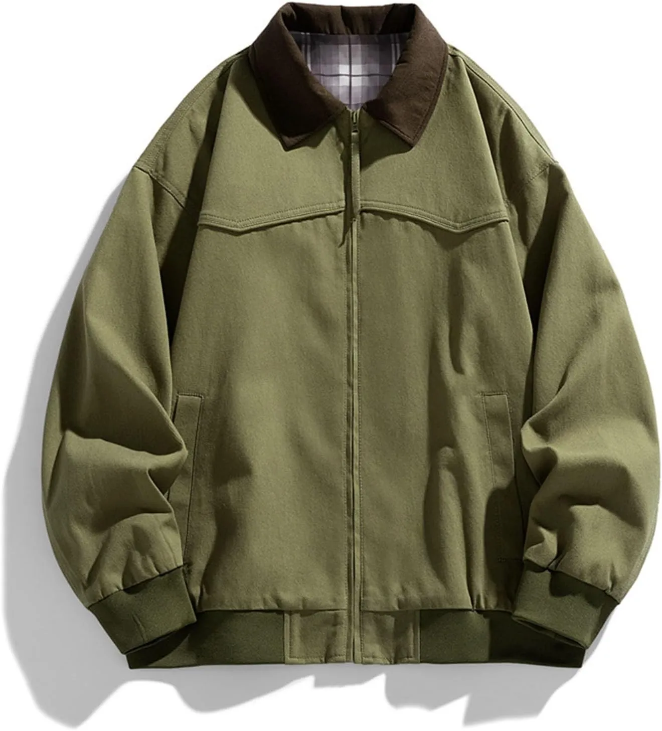 Winter Jacket Men's Thick Light Fall Warm Padded Coats Retro Workwear Bomber Jacket Zip Hooded Jacket Outdoor Clothing