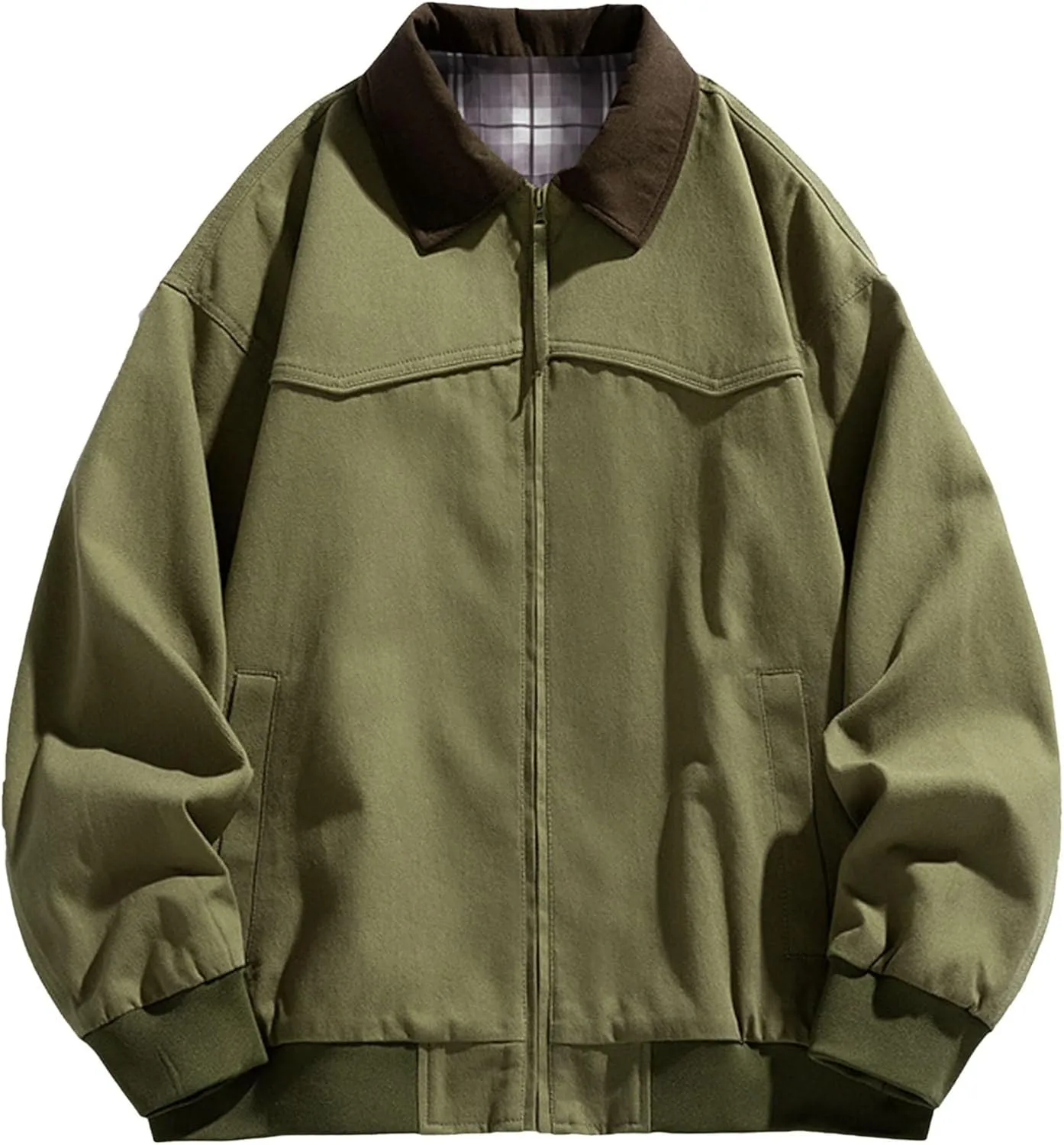 Winter Jacket Men's Thick Light Fall Warm Padded Coats Retro Workwear Bomber Jacket Zip Hooded Jacket Outdoor Clothing