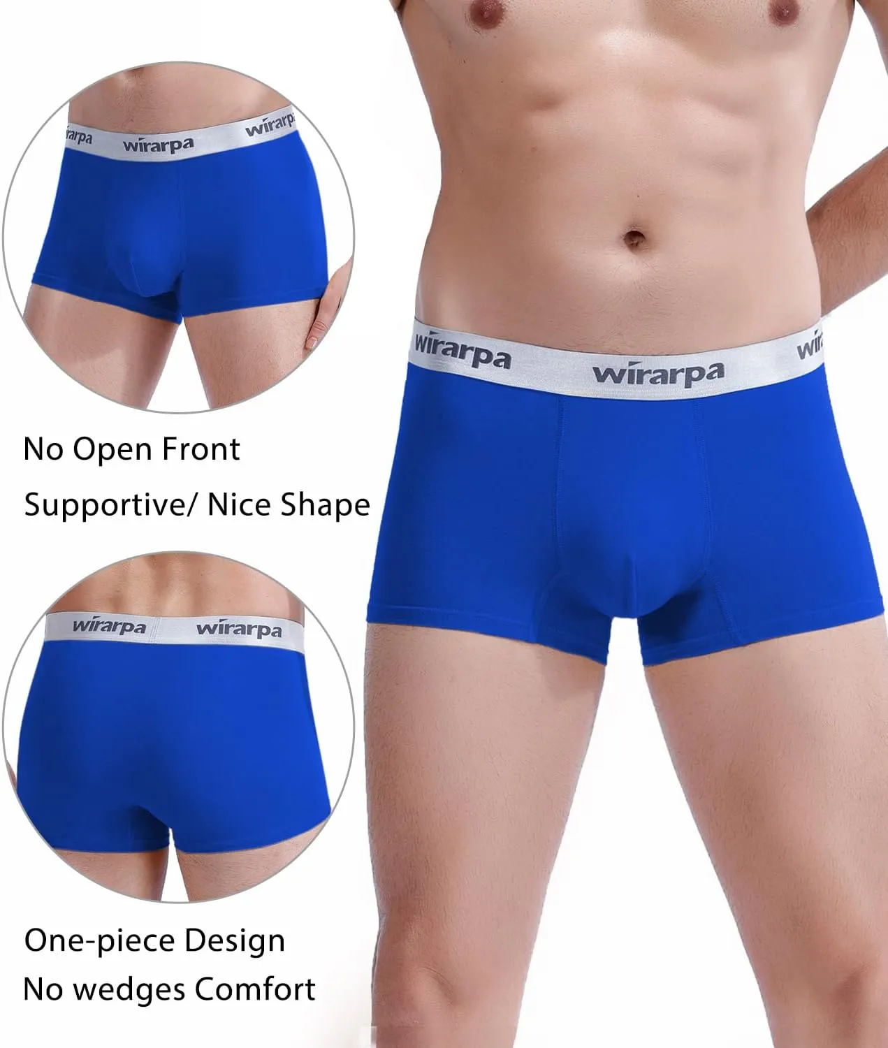 wirarpa Mens Trunks Underwear Cotton Boxer Briefs Short Leg Comfortable Underpants 4 Pack
