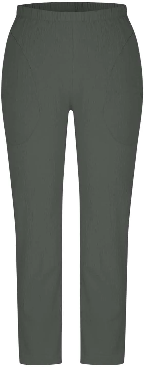 Women Linen Pants Lightweight Capri Pant Summer Casual Drawstring Elastic Waist Beach Trousers with Pockets