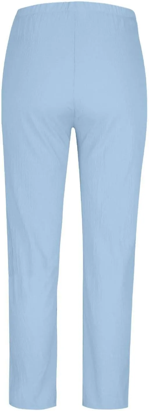 Women Linen Pants Lightweight Capri Pant Summer Casual Drawstring Elastic Waist Beach Trousers with Pockets