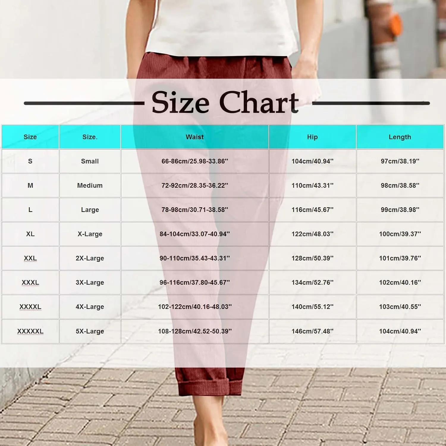 Women Linen Pants Lightweight Capri Pant Summer Casual Drawstring Elastic Waist Beach Trousers with Pockets