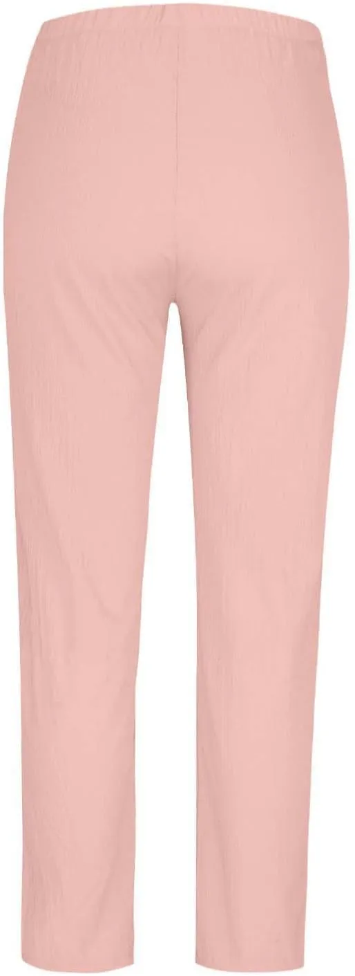 Women Linen Pants Lightweight Capri Pant Summer Casual Drawstring Elastic Waist Beach Trousers with Pockets