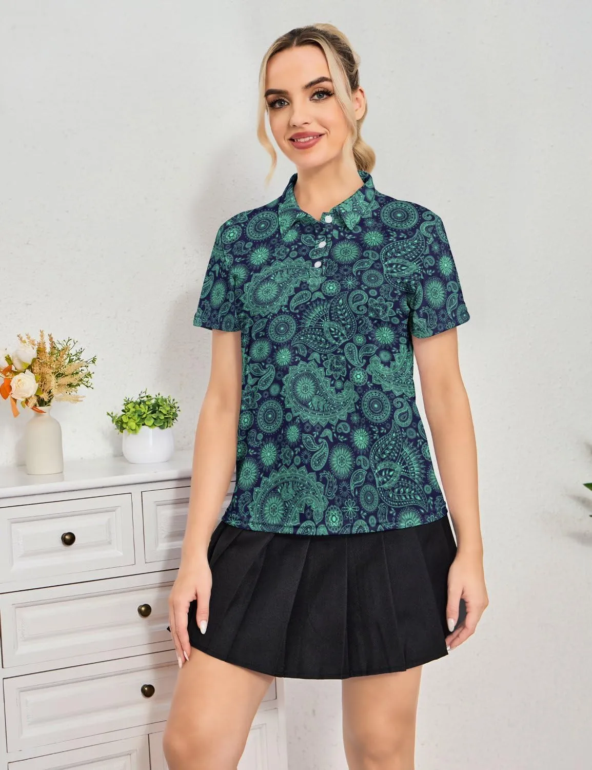 Womens Golf Shirt Moisture Wicking Golf Polo Shirts Golf Outfits Tee Shirts for Women