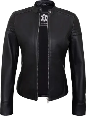 Womens Leather Jackets - Real Lambskin Stylish Motorcycle Leather Coat Women