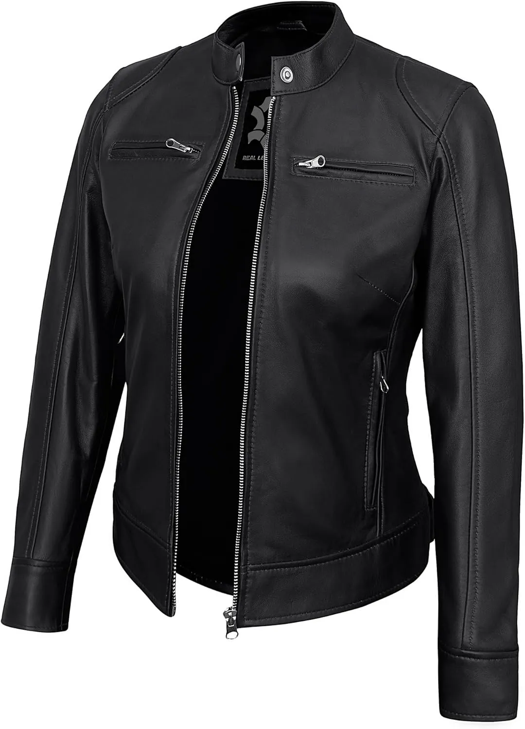 Womens Leather Jackets - Real Lambskin Stylish Motorcycle Leather Coat Women