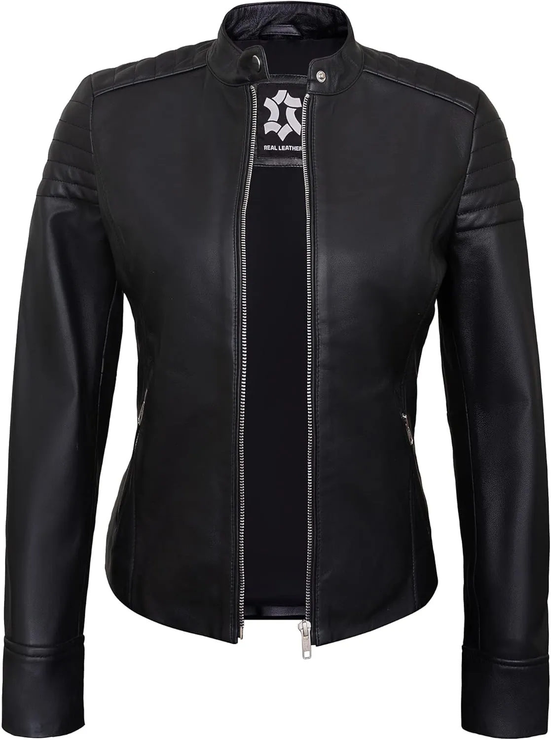 Womens Leather Jackets - Real Lambskin Stylish Motorcycle Leather Coat Women