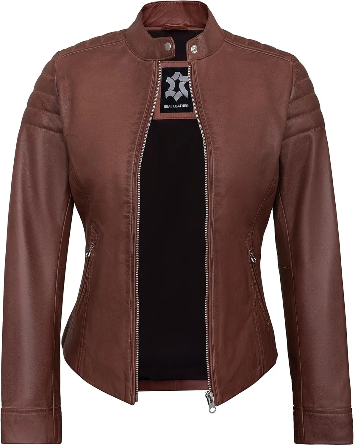 Womens Leather Jackets - Real Lambskin Stylish Motorcycle Leather Coat Women