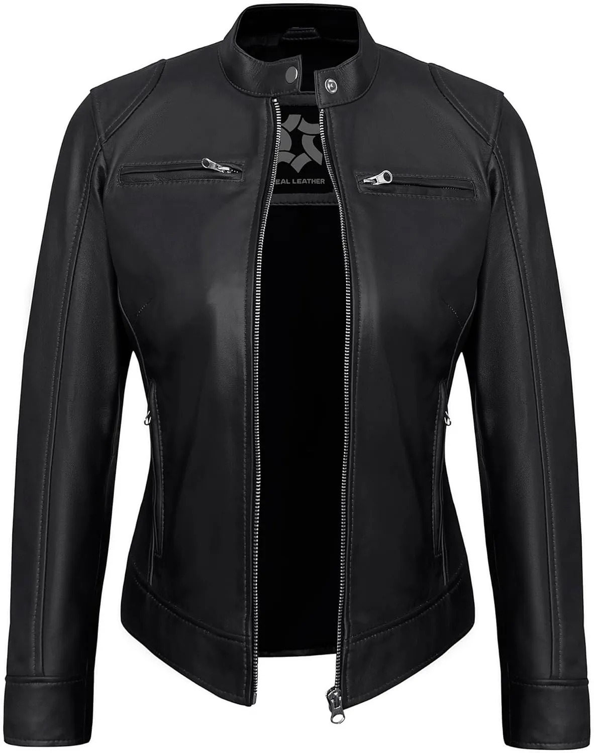 Womens Leather Jackets - Real Lambskin Stylish Motorcycle Leather Coat Women