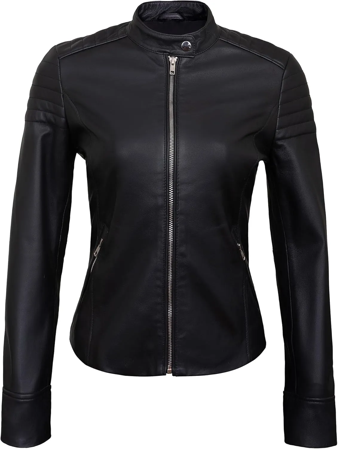 Womens Leather Jackets - Real Lambskin Stylish Motorcycle Leather Coat Women