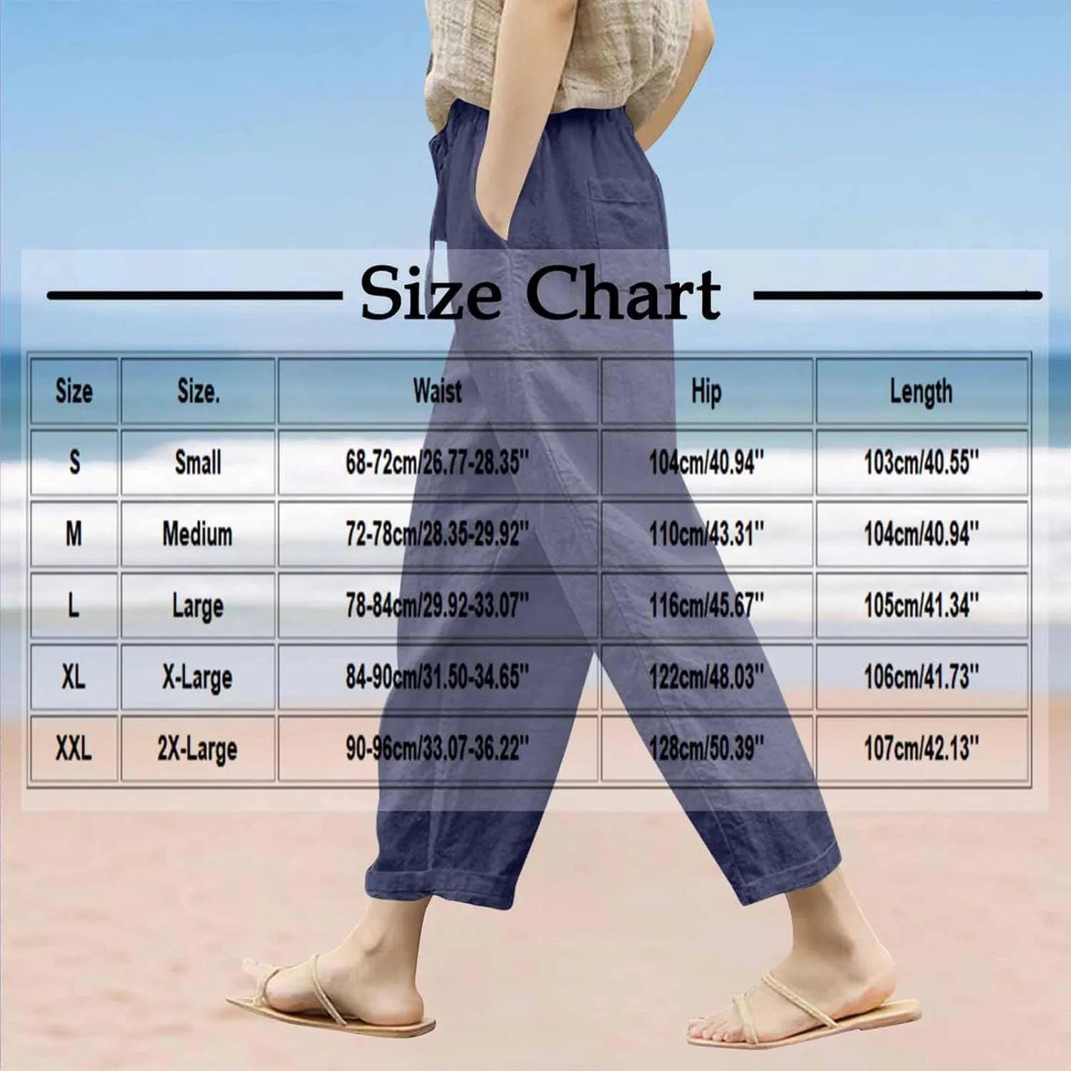 Womens Linen Pants 2025 Summer Drawstring High Waist Straight Leg Lounge Pant Loose Lightweight Beach Trousers
