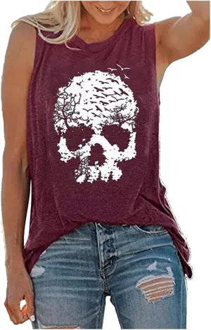 Womens Tank Tops Summer T Shirts Sleeveless Casual Loose Tunic Blouses