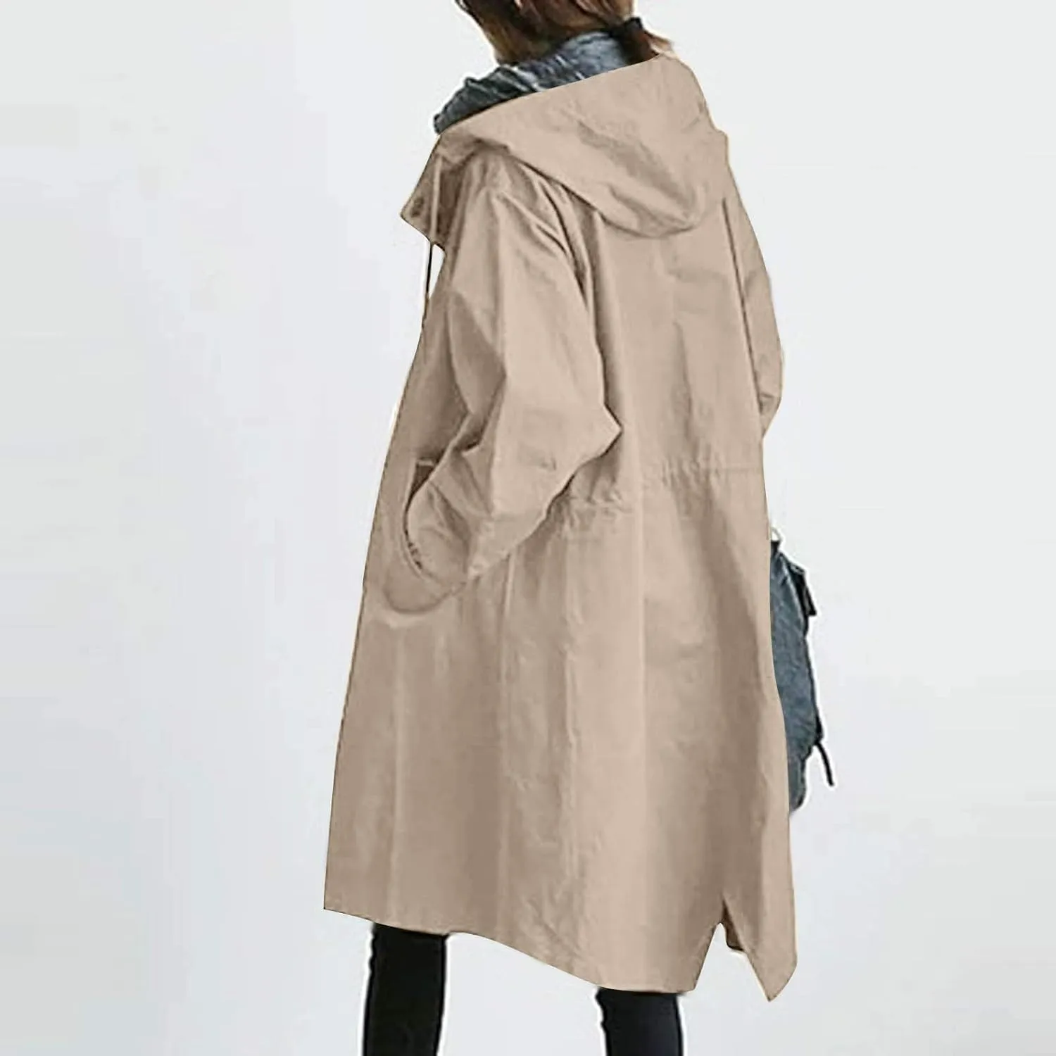 Women's Trench Jackets Rain Jacket Loose Winter Hooded Oversized Elegant Windbreaker Comfortable Coat Outwear