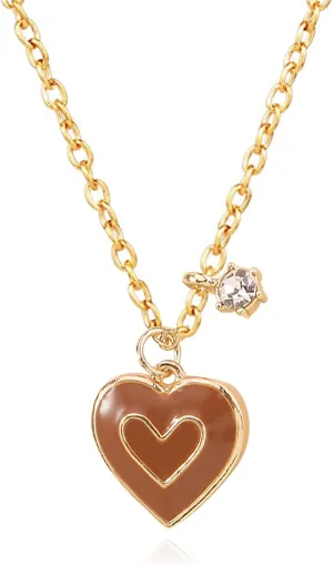 YANCHUN Gold Heart Necklace for Women Trendy Y2k Red Heart Necklace Layered Heart Pendant Necklace Cute Heart Charm Necklace for Women Fashion Jewelry Gifts