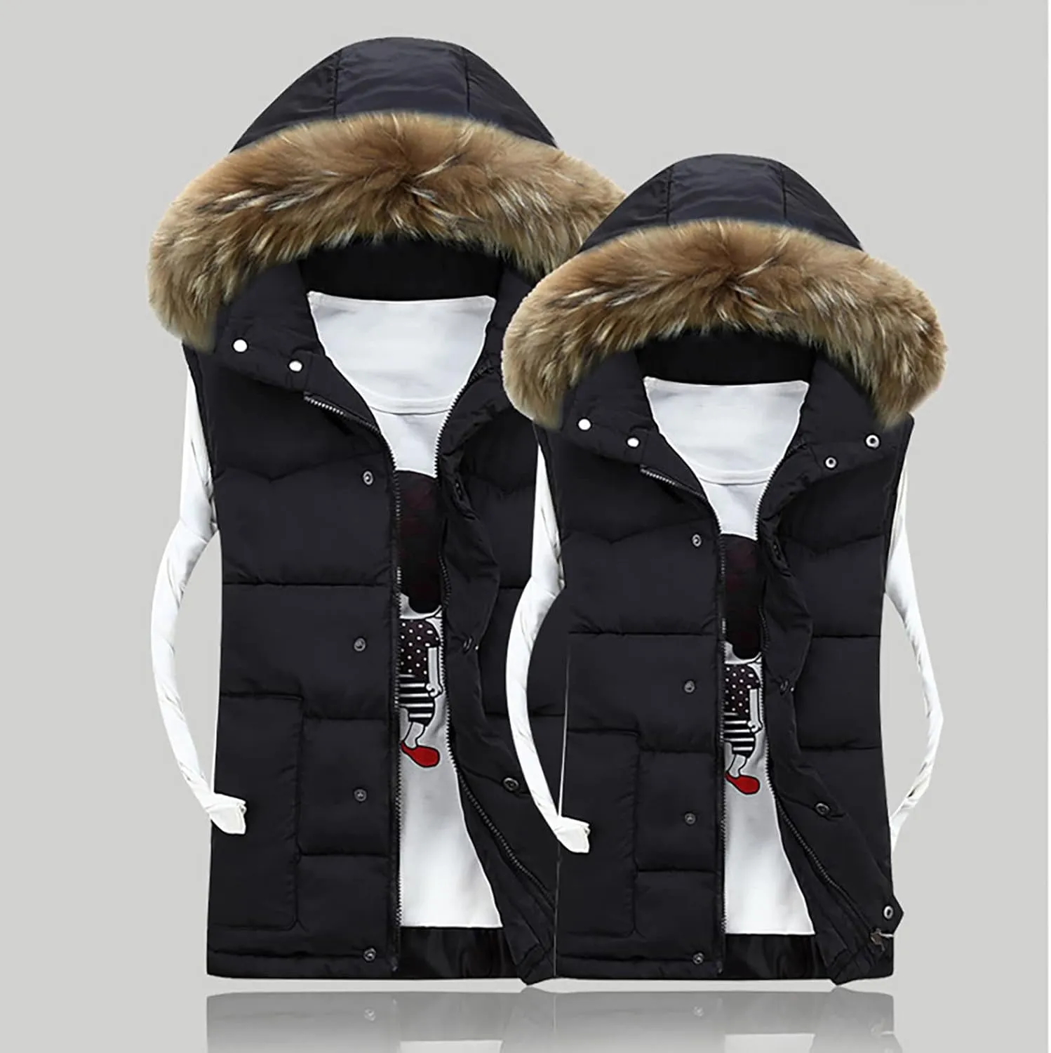 Ymosrh Coats for Men Men's Autumn Winter Zipper Fashion Color Waistcoat Vest Top Coat Mens Coats and Jackets Stylish