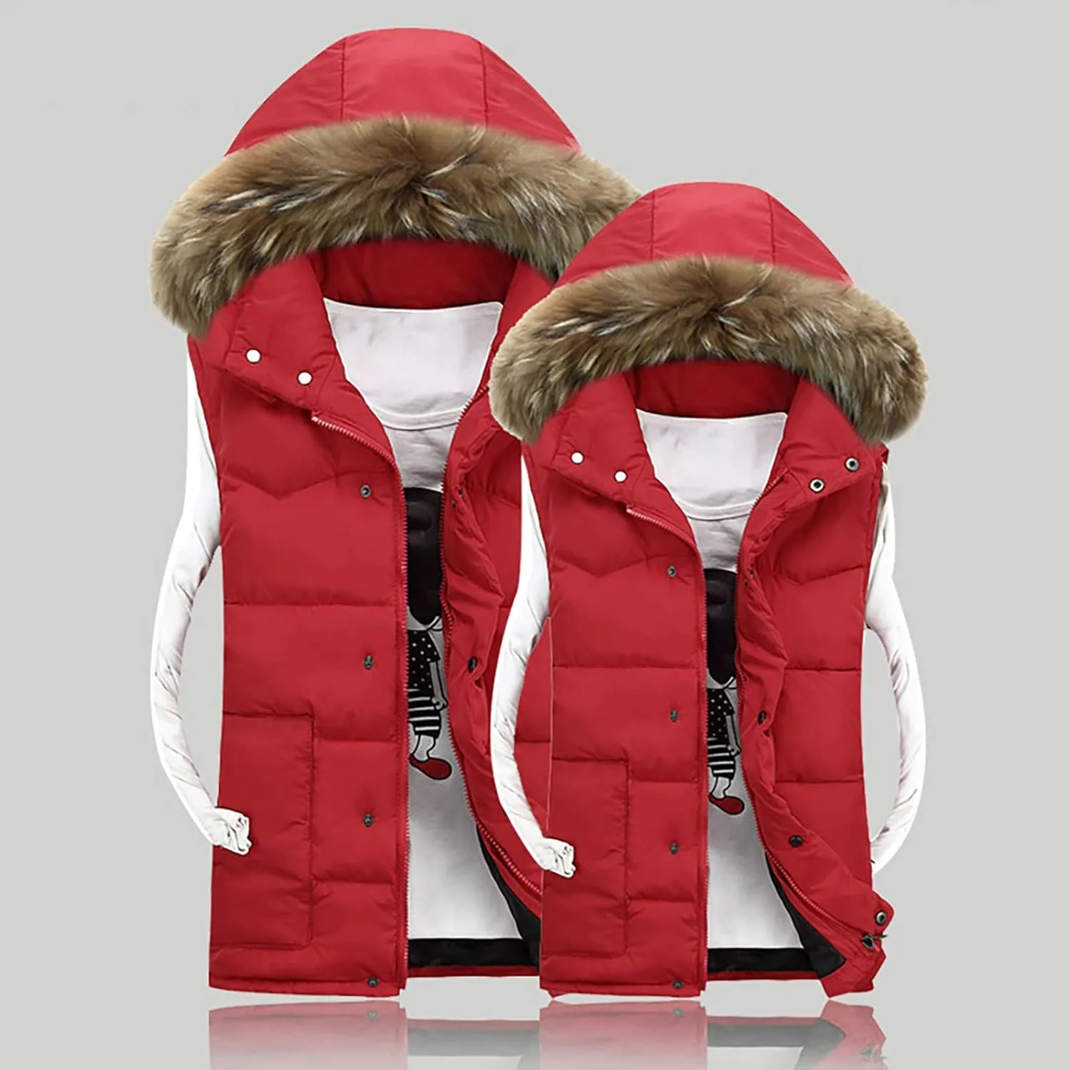 Ymosrh Coats for Men Men's Autumn Winter Zipper Fashion Color Waistcoat Vest Top Coat Mens Coats and Jackets Stylish