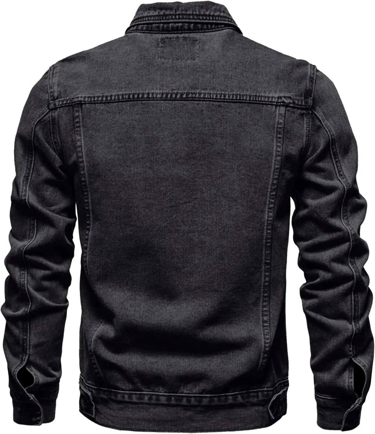 Ymosrh Men's Fall Jackets Casual Denim Long Sleeve Lightweight Trucker Jackets Fashion Jean Coat with Pockets Jacket